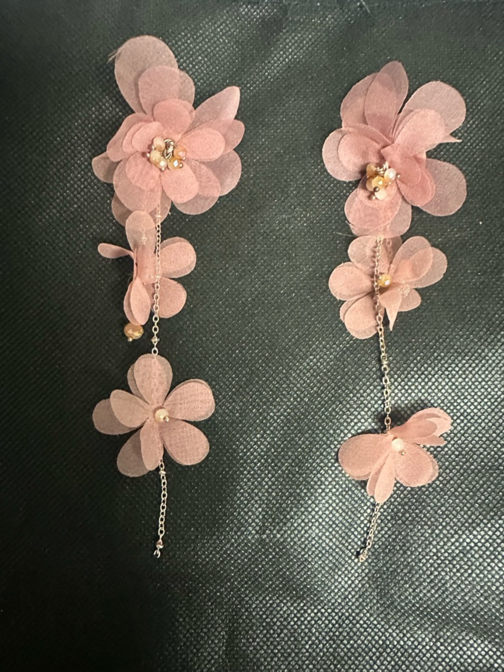 Dusty Pink Floral Drop Earrings